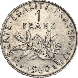 1 franc Semeuse 1960 grand zéro (UNC)