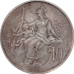 10 centimes Daniel-Dupuis 1898 flan mat (PR63)