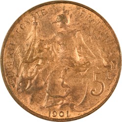 5 centimes Daniel-Dupuis 1901