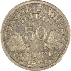 50 centimes Francisque 1944 B