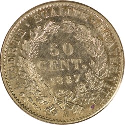 50 centimes Cérès 1887 A