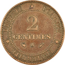 2 centimes Cérès 1888 A