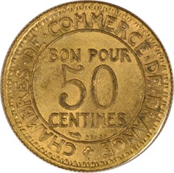 50 centimes Chambres de Commerce 1928