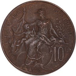 10 centimes Daniel-Dupuis 1898 flan mat (PR64)