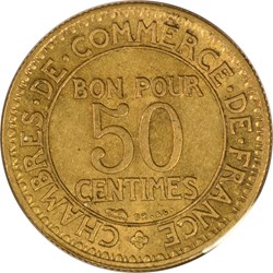 50 centimes Chambres de Commerce 1926