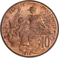 10 centimes Daniel-Dupuis 1911 (MS63)