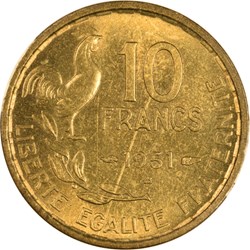 10 francs Guiraud 1951 B