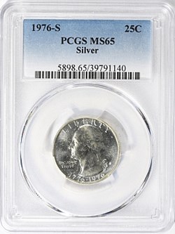 1976-S 25C PCGS MS65 Silver