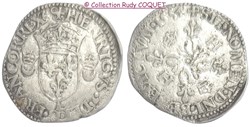 Douzain aux 2 C couronnés Henri II 1554 L (Bayonne)