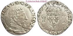 Teston au buste D Henri II 1561 M (Toulouse)Monnayage sous Charles IX