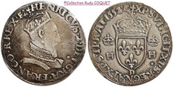Teston tête couronnée Henri II1552 D (Lyon)