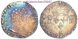 Demi teston au buste D Henri II 1561 M( Toulouse) Monnayage sous Charles IX