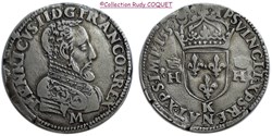Teston Henri II buste B 1558 K (Bordeaux)
