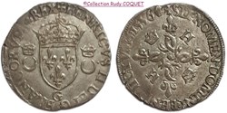 Douzain aux 2 C couronnés 1556 G (Poitiers)