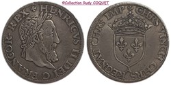 Teston tête laurée Henri II sd A (Paris)