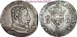 Teston au buste D Henri II 1555 M (Toulouse)
