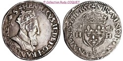 Teston tête couronnée Henri II 1554 L (Bayonne)