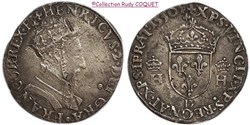 Teston tête couronnée Henri II 1550 D (Lyon)
