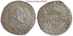Teston tête laurée Henri II 1559 H (La Rochelle)