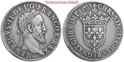 Teston tête laurée Henri II 1553A (Paris)