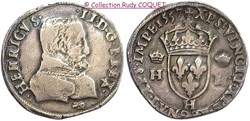 Teston Henri II 1557 H (La Rochelle)