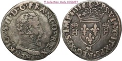 Demi teston au buste D Henri II 1556 M ( Toulouse)