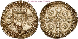 Douzain aux 2 C couronnés Henri II 1556 D (Lyon)