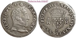 Teston au buste D Henri II 1553 M (Toulouse)