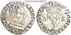 Demi teston au buste nu Henri II 1558 M(Toulouse)