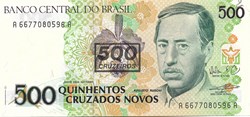 500 cruzeiros sur 500 cruzados nouveaux