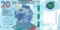 20 dollars de Hong Kong