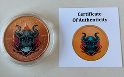 Canadá. 5 Dollars 2021 - Maple Leaf - Space Orange Devil - 1 Oz mit COA