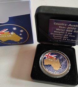 Australia. 1 Dollar 2020 Beneath the Southern Skies Silver Colorized Coin - 1 oz