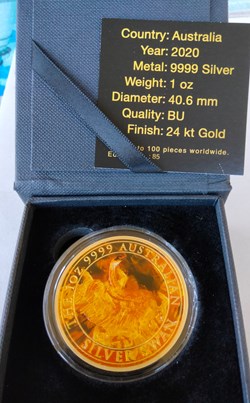 Australia. 1 Dollar 2020 Australian Silver Burning Swan - 1 oz