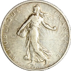 2 francs Semeuse, IIIe République, 1908