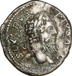 Denier de Septime Sévère, Salus, 208, Rome