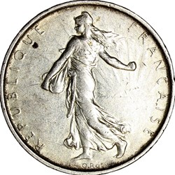 5 francs Semeuse, Ve République, 1965