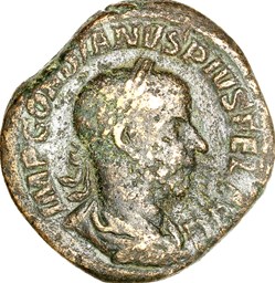 Sesterce de Gordien III, Jupiter, 241-243, Rome