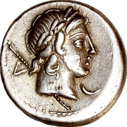 Denier, gens Crepusia, 82 av. J.-C., Rome