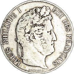 5 francs, 3e type Domard, Louis-Philippe Ier, 1847, Paris
