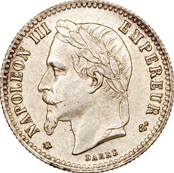 50 centimes, tête laurée, Napoléon III, 1867, Paris