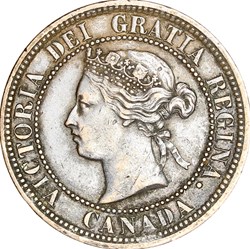 1 cent Victoria, Canada, 1876, Heaton