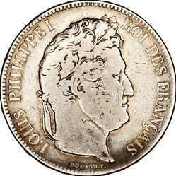 5 francs, 2e type Domard, Louis-Philippe Ier, 1832, Lyon