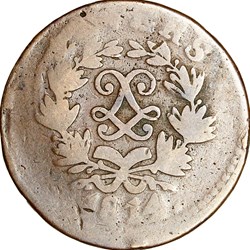 5 centimes d'Anvers au double L, Louis XVIII, 1814, Anvers, atelier de l'arsenal