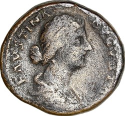Sesterce de Faustine Jeune, Junon, 161-175, Rome