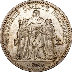 5 francs Hercule, IIIe République, 1873, Paris