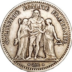 5 francs Hercule, IIe République, 1849, Paris