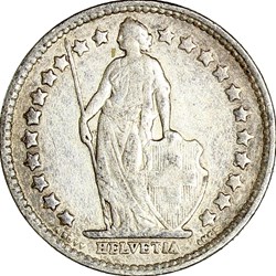 1/2 franc Helvetia Suisse, 1914, Berne