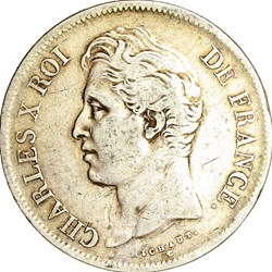 5 francs, 2e type, Charles X, 1827, Lille