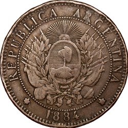 2 centavos, Argentine, 1884